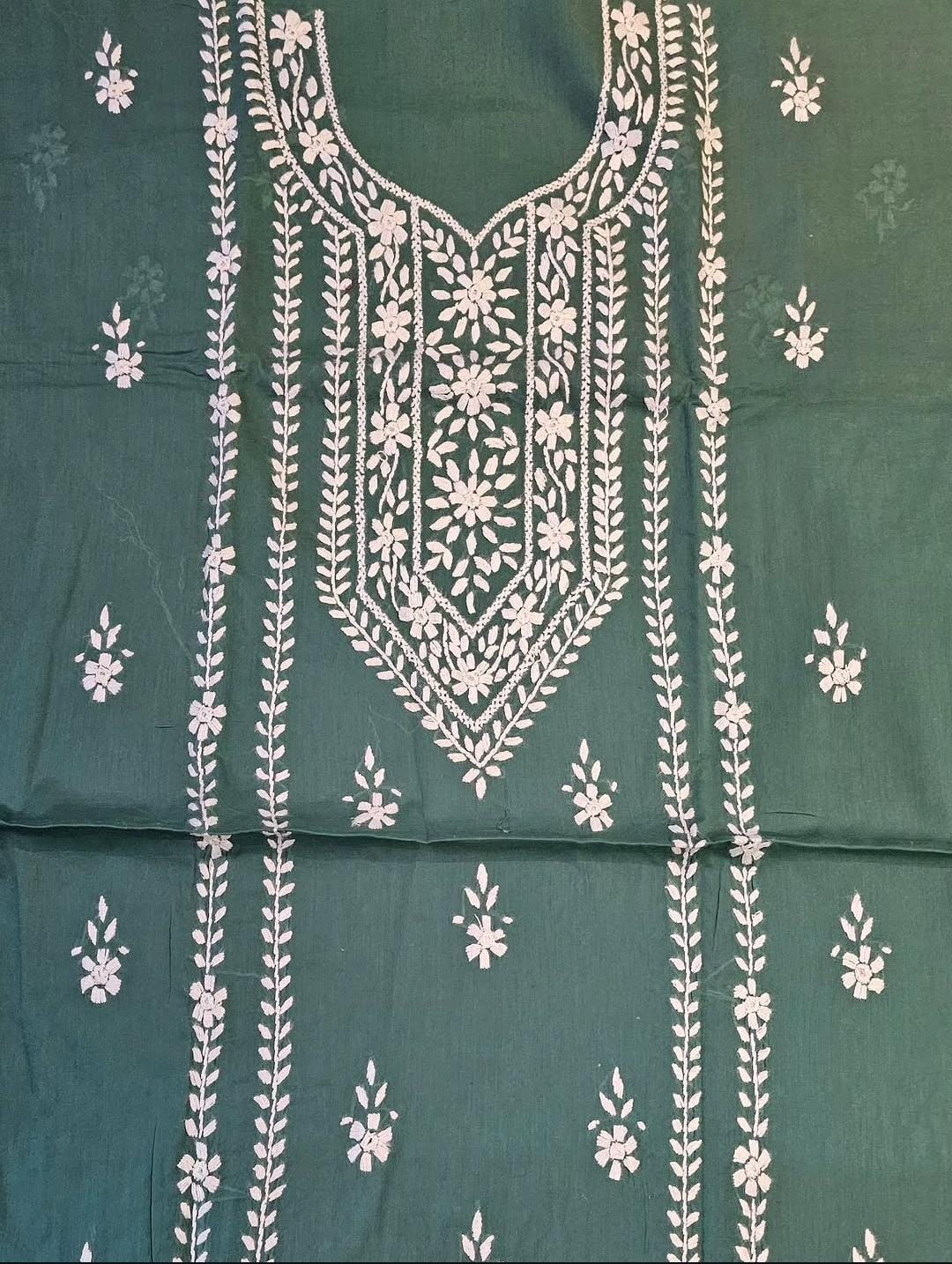 Sage Green Embroidered Unstitched 3-Piece Lawn Suit | Sheesha Gucchi