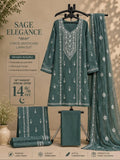 Sage Green Embroidered Unstitched 3-Piece Lawn Suit | Sheesha Gucchi