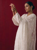 Ivory Grace — 2-Piece Unstitched Chiffon Suit with Tarkashi & Mirror Work